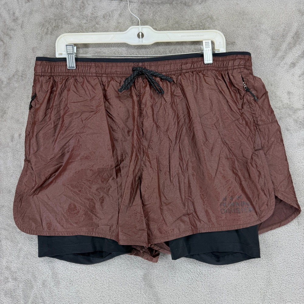 Nike Running Division Shorts Mens XL Brown 2-in-1 Compression Liner FB8544-227
